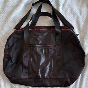 AMG Black Duffel Bag with Red Stitching - Men's Travel Tote